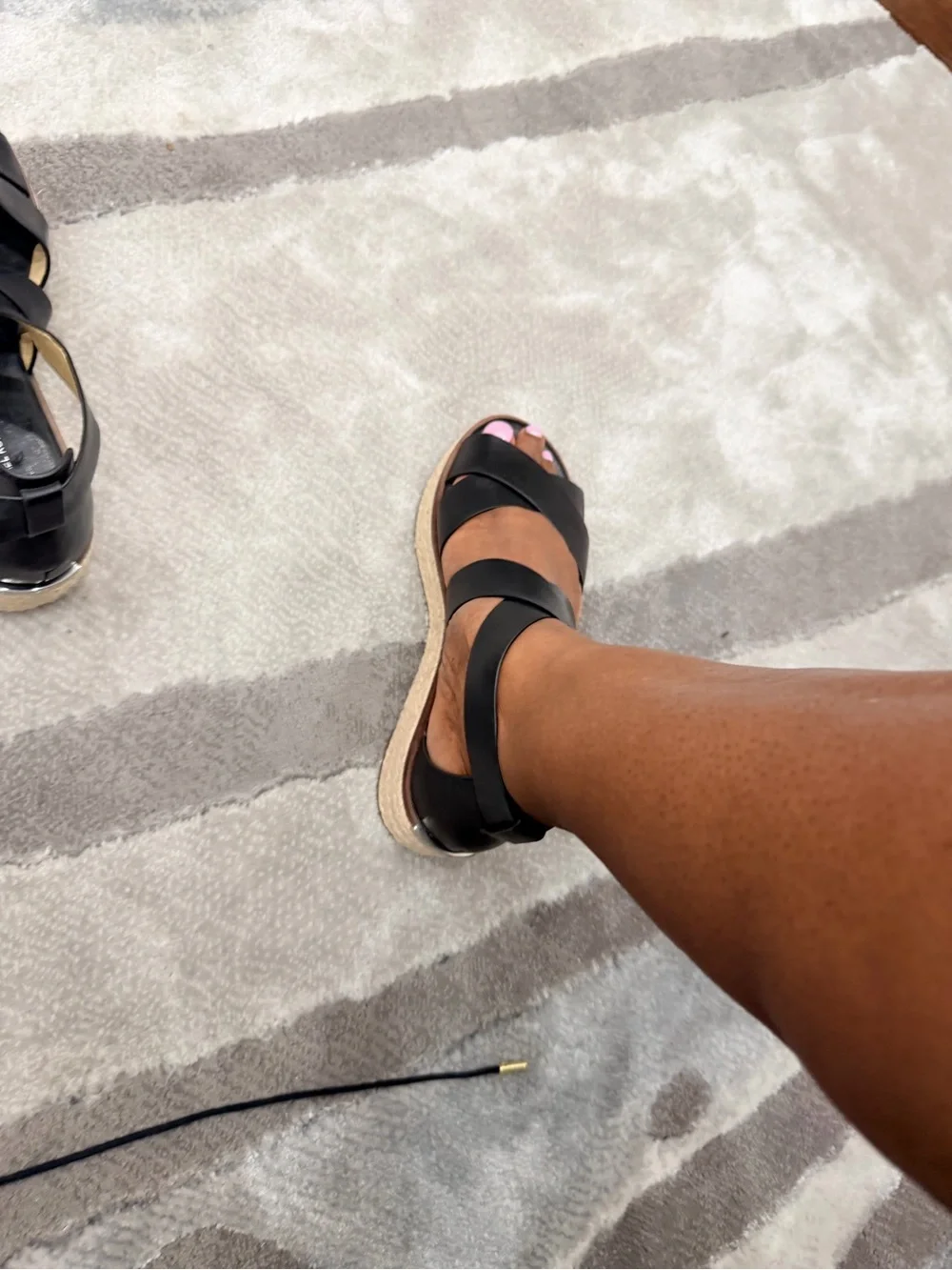 Michael Kors Women's Black Leather Strappy Sandals
